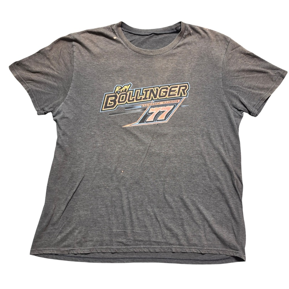 Thrashed Distressed Tee Mens XL Gray Ray Bollinger Racing Kewanee Illinois